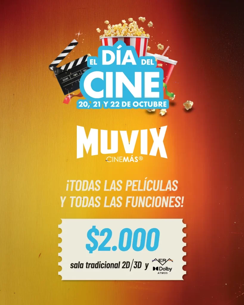 🎬 Día del Cine en Muvix en Mall Go! Florida: entradas a $2.000, estrenos y preventa